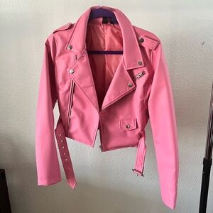 windsor pink leather jacket